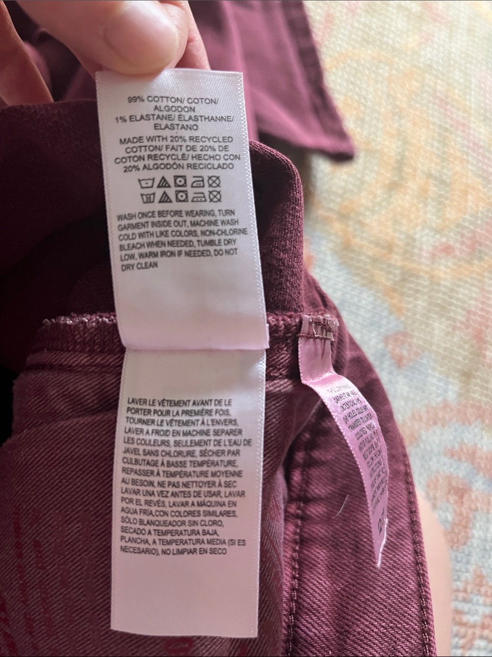 Lucky Brand Burgundy Cropped Jeans 12/31 Button Fly Straight Leg - Picture 9 of 9